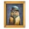 American Art Decor Old Wise Owl Ornate Framed Bar Wall Decor - 16.75" x 13.75" x 1"